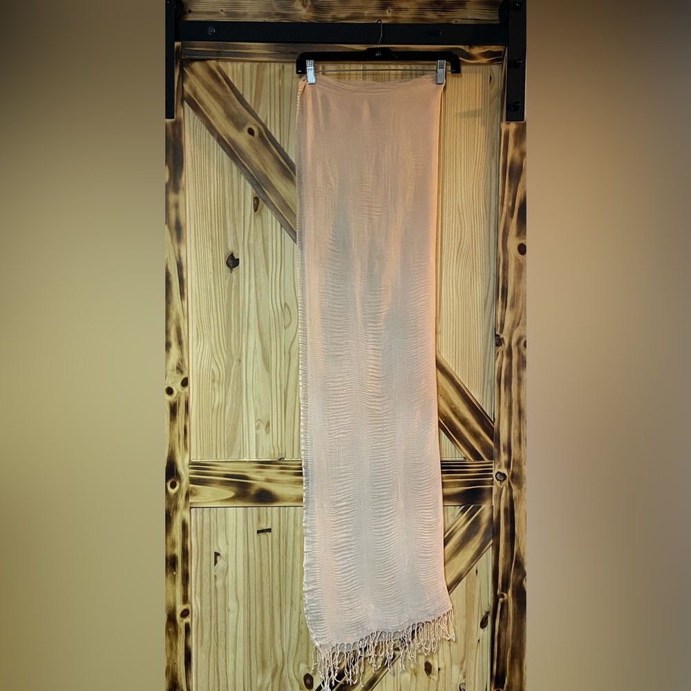 Rouched Fringe Sarong Wrap Peach